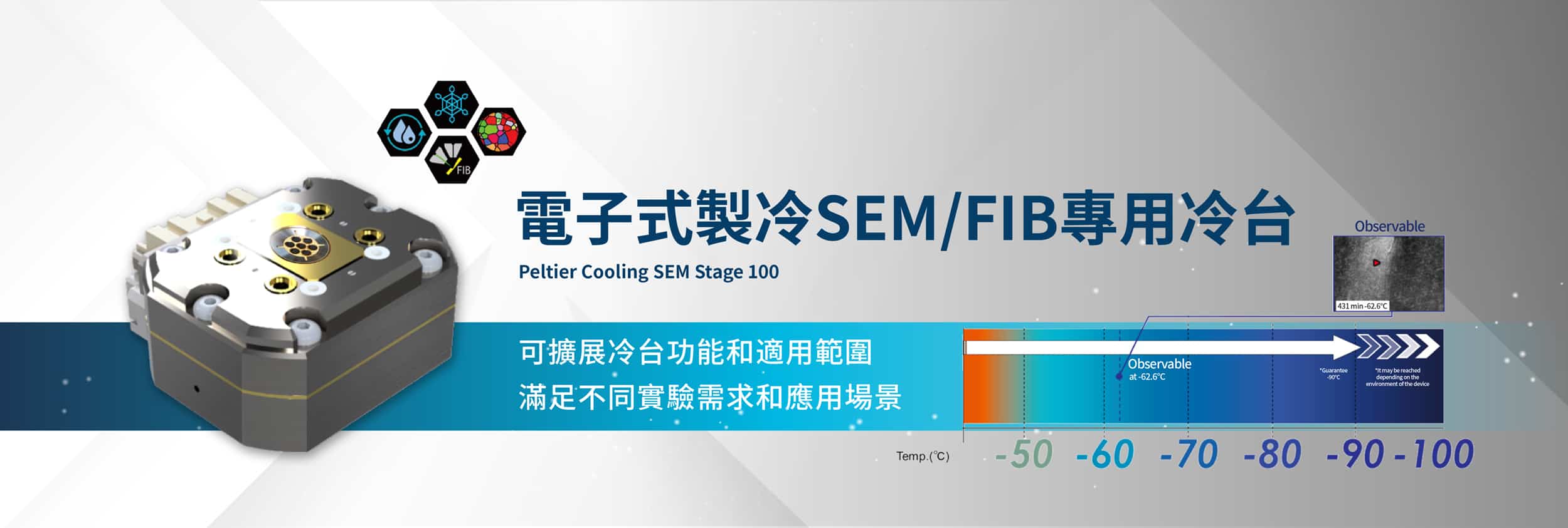 樣品製備處理_電子式製冷SEM/FIB專用冷台